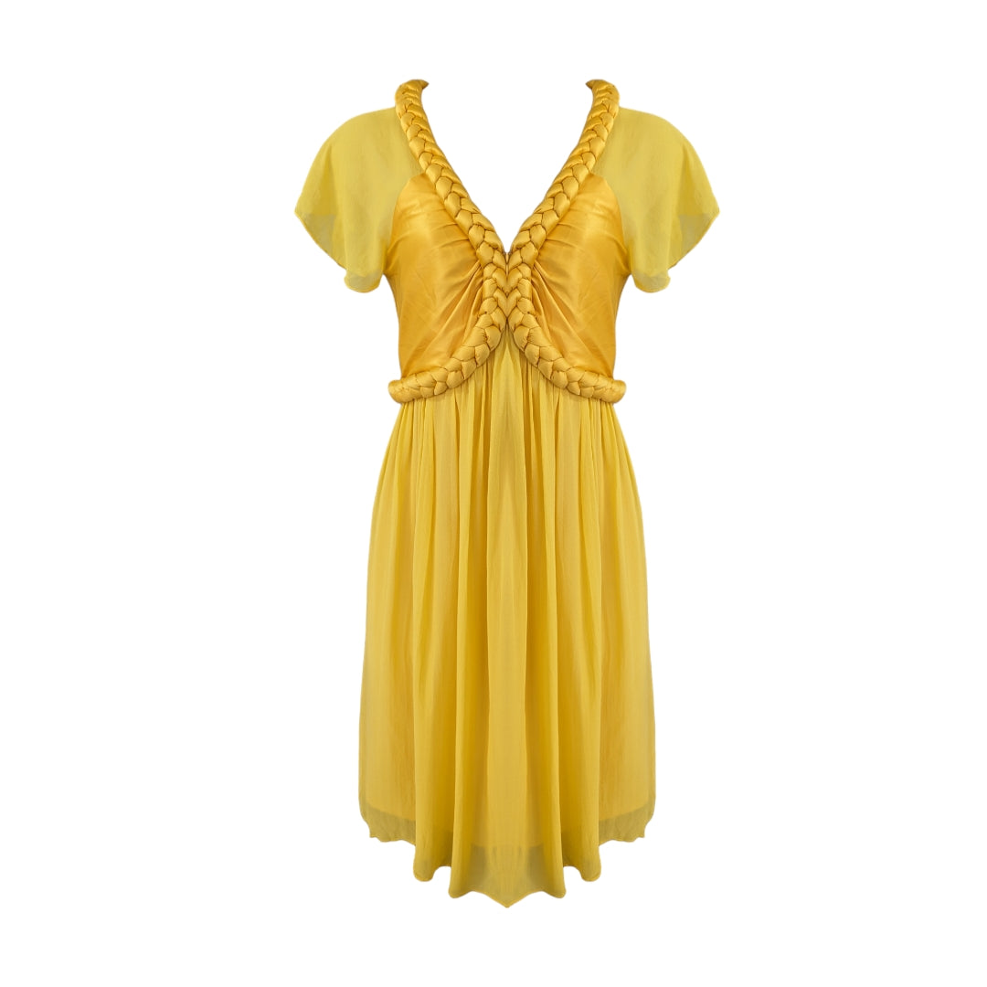 BCBG Max Azria Yellow Dress Preloved Closet BCBG Max Azria Yellow Dress Preloved Closet
