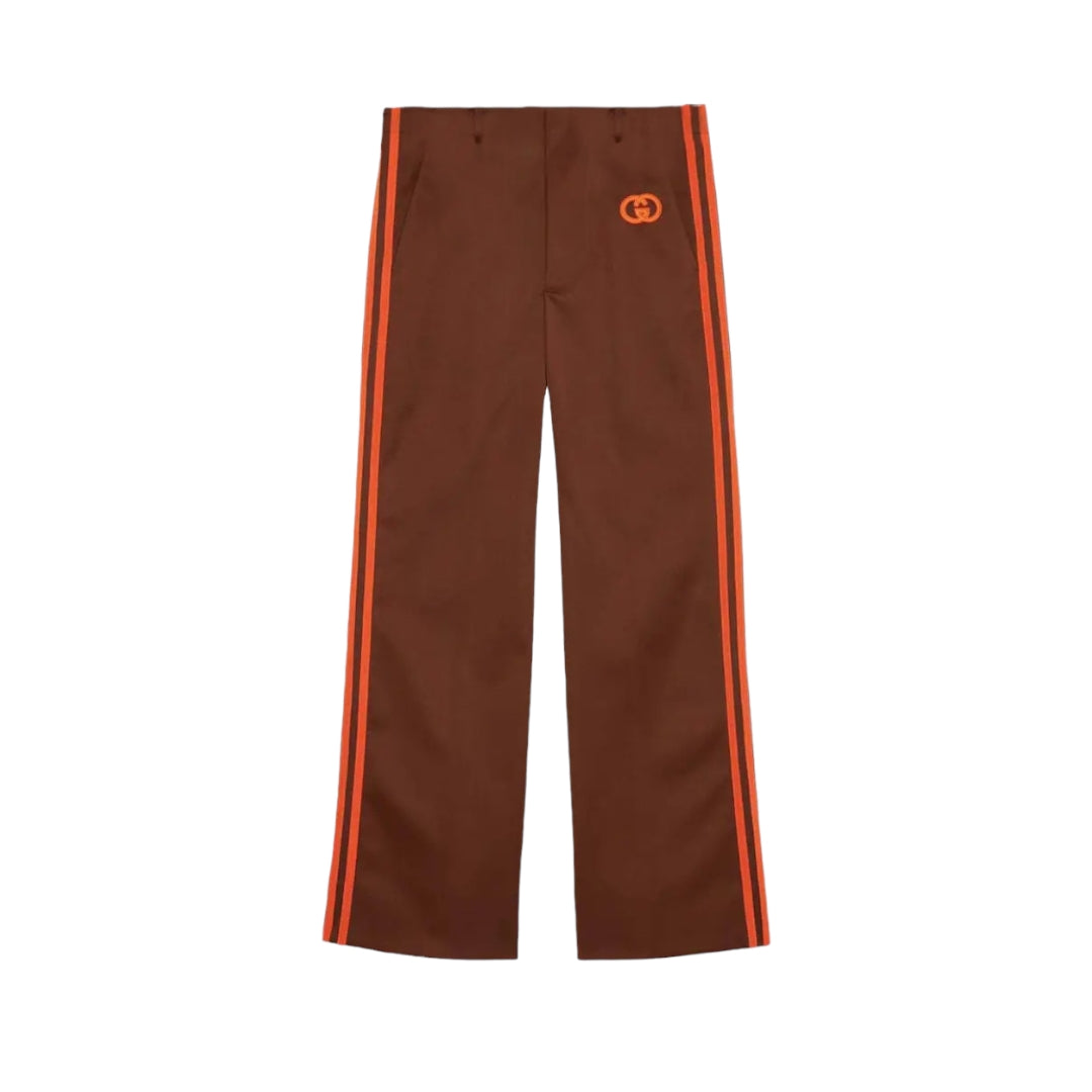 Adidas x Gucci Jersey Pant in Dark Brown