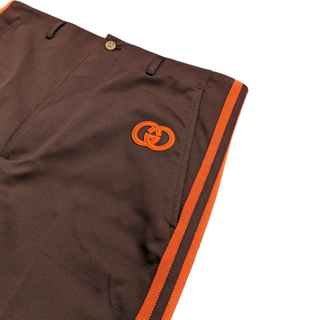 Adidas x Gucci Jersey Pant in Dark Brown