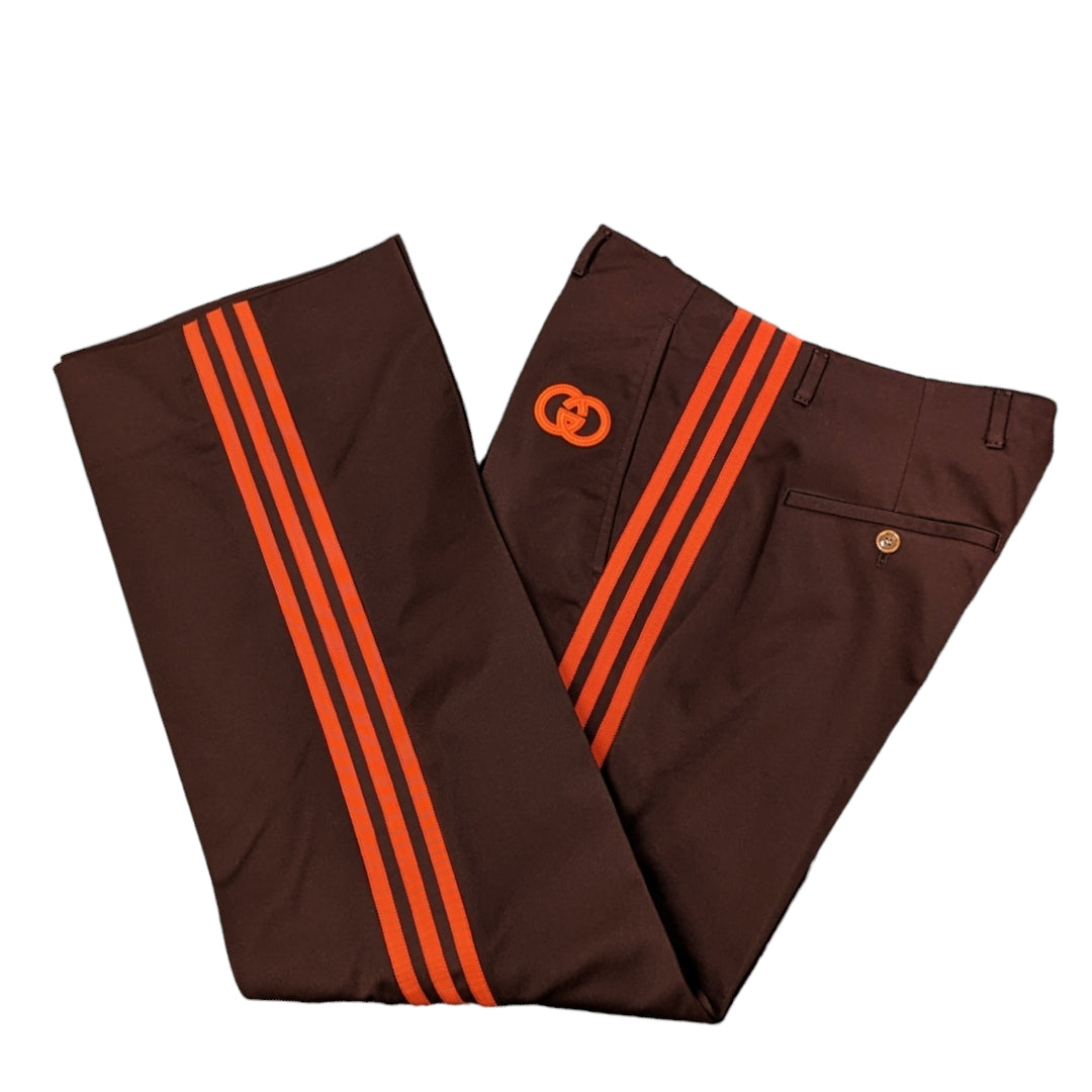 Adidas x Gucci Jersey Pant in Dark Brown