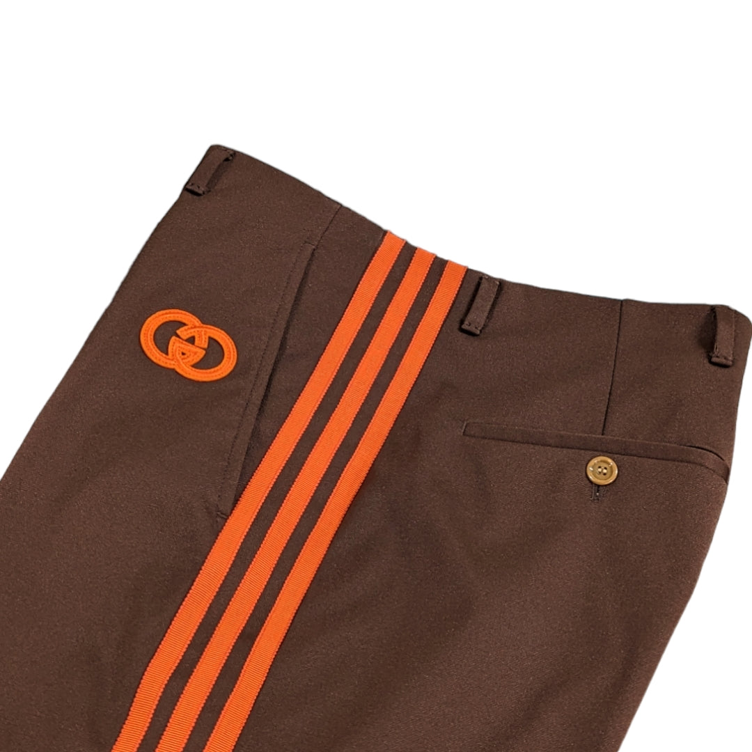 Adidas x Gucci Jersey Pant in Dark Brown