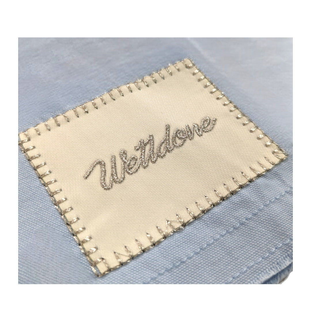 We11done Cropped Tie Detail Shirt in Sky Blue