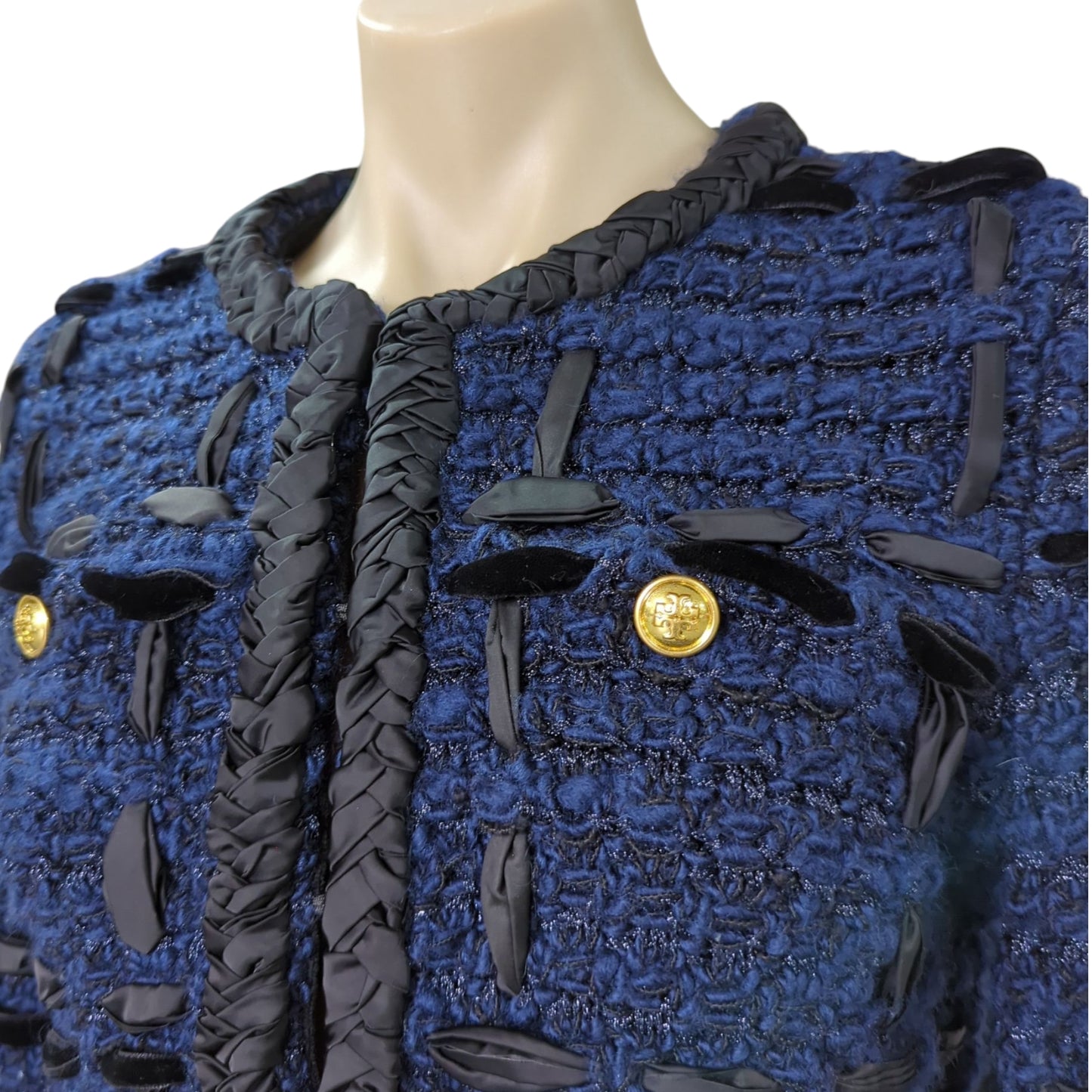Tory Burch Tweed Ribbon Coat
