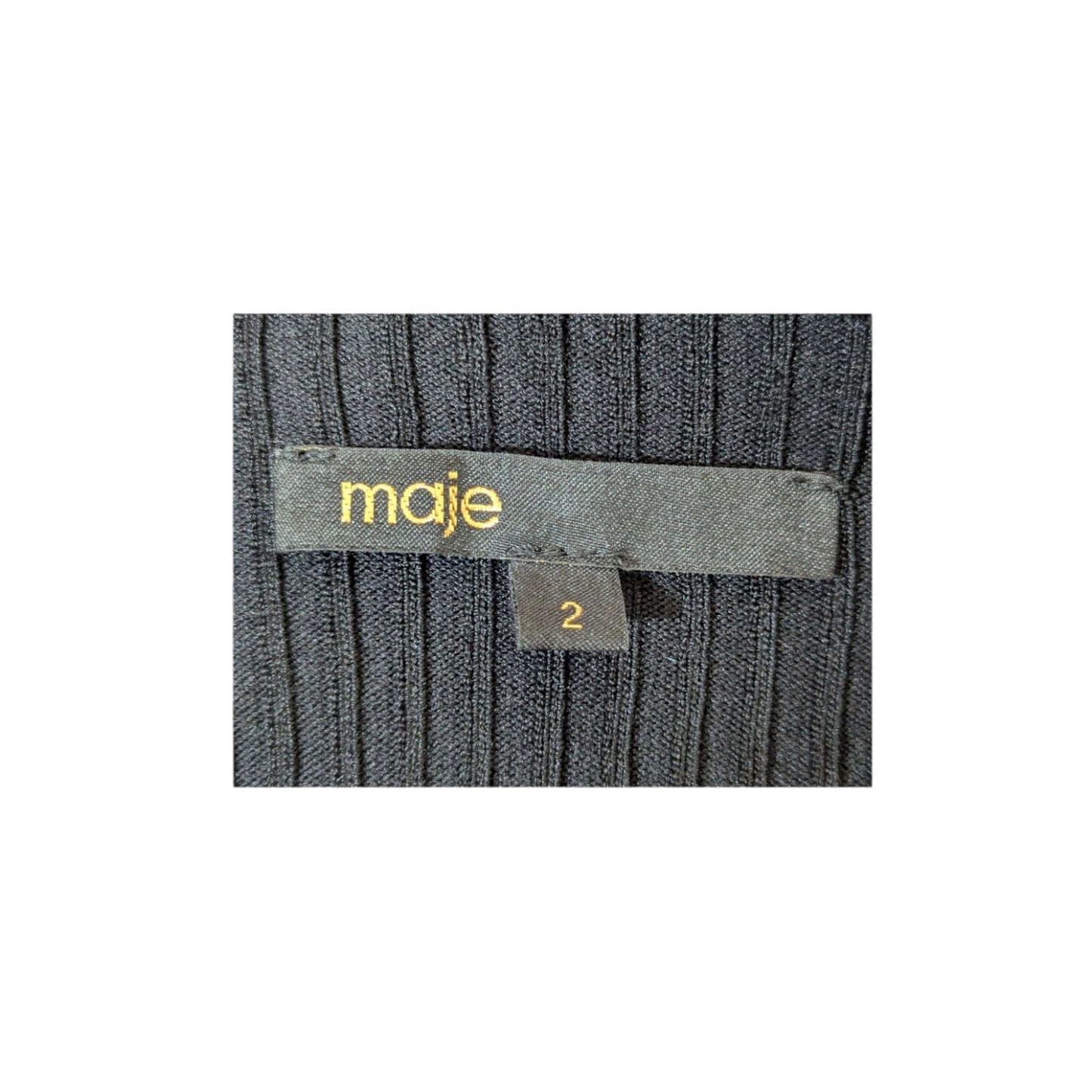 Maje Women's Black Ribbed Sweater