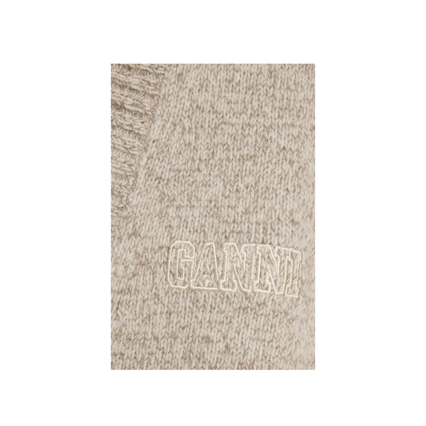 GANNI Logo V-Neck Chunky Knit