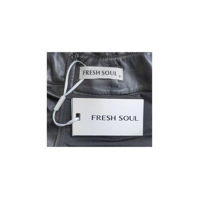 Fresh Soul Ruched PU Leather Skirt in Black