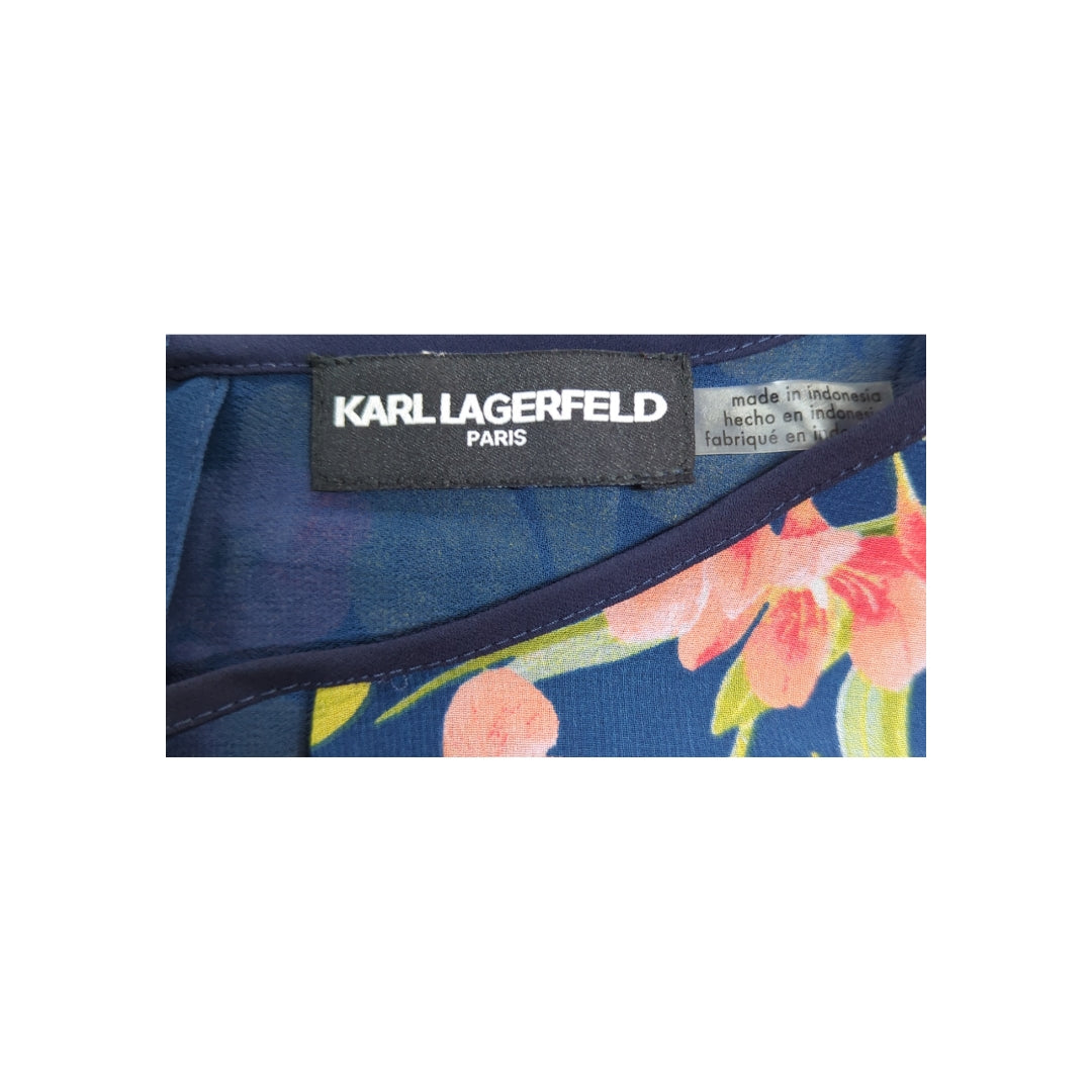 Karl Lager Cold Shoulder Floral Top