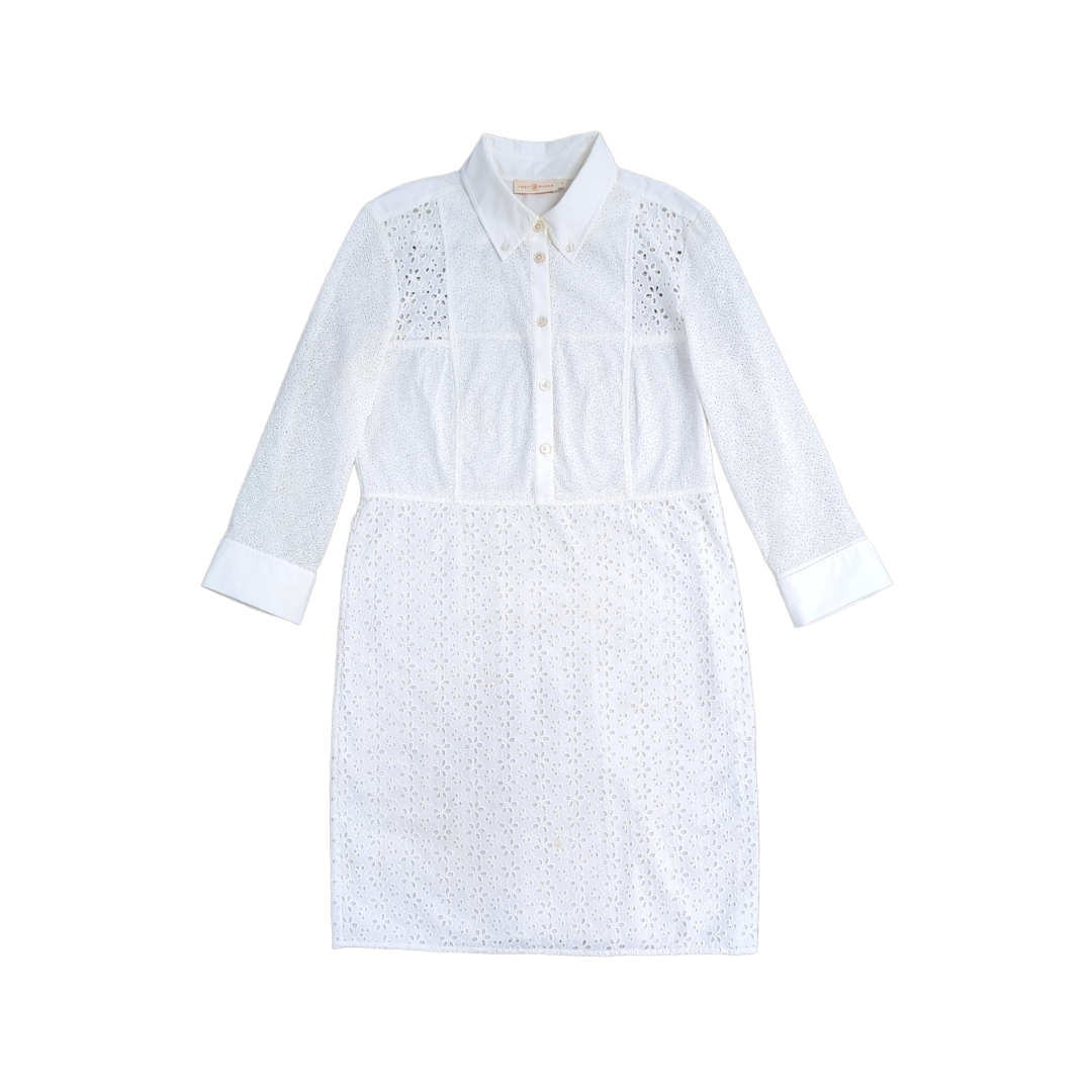 Tory Burch Poplin Embroidered Dress