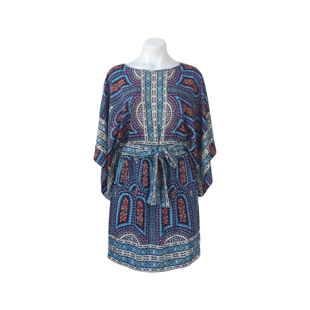 BCBG MaxAzaria Bryna Tribal Print Bell Sleeve Dress