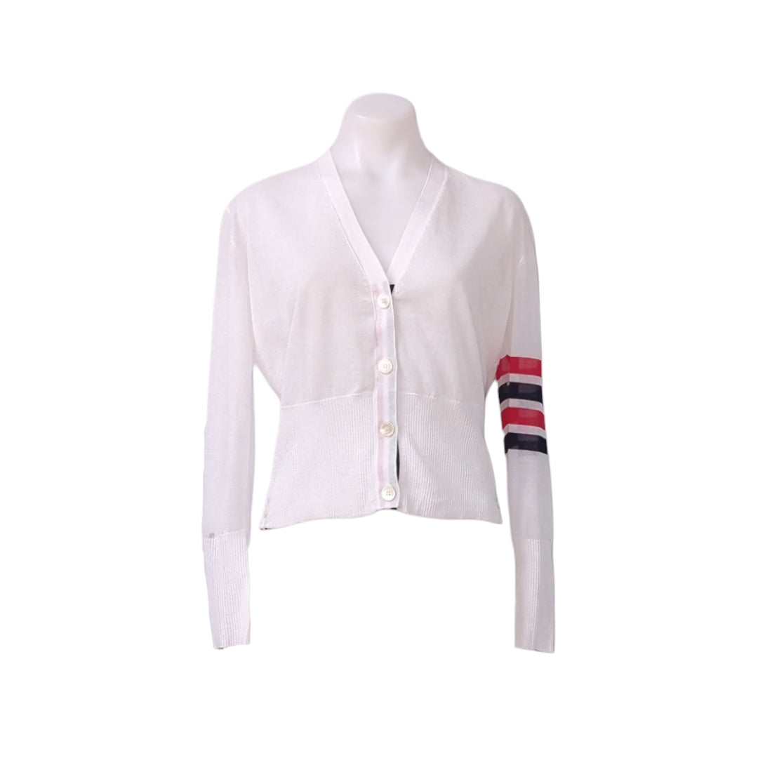 Thom Browne 4-Bar Silk Cardigan