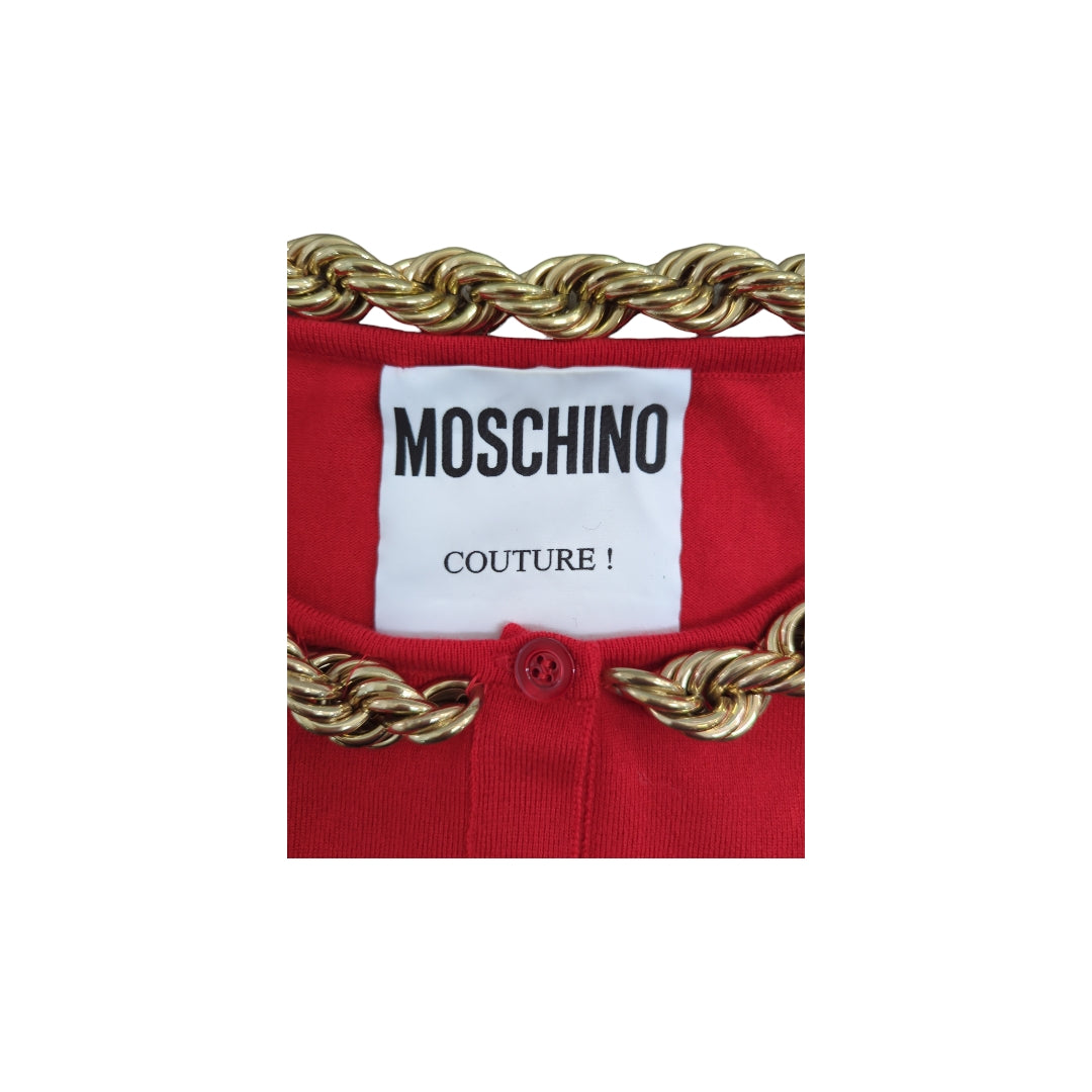 Moschino Twisted Chain Wool Cardigan