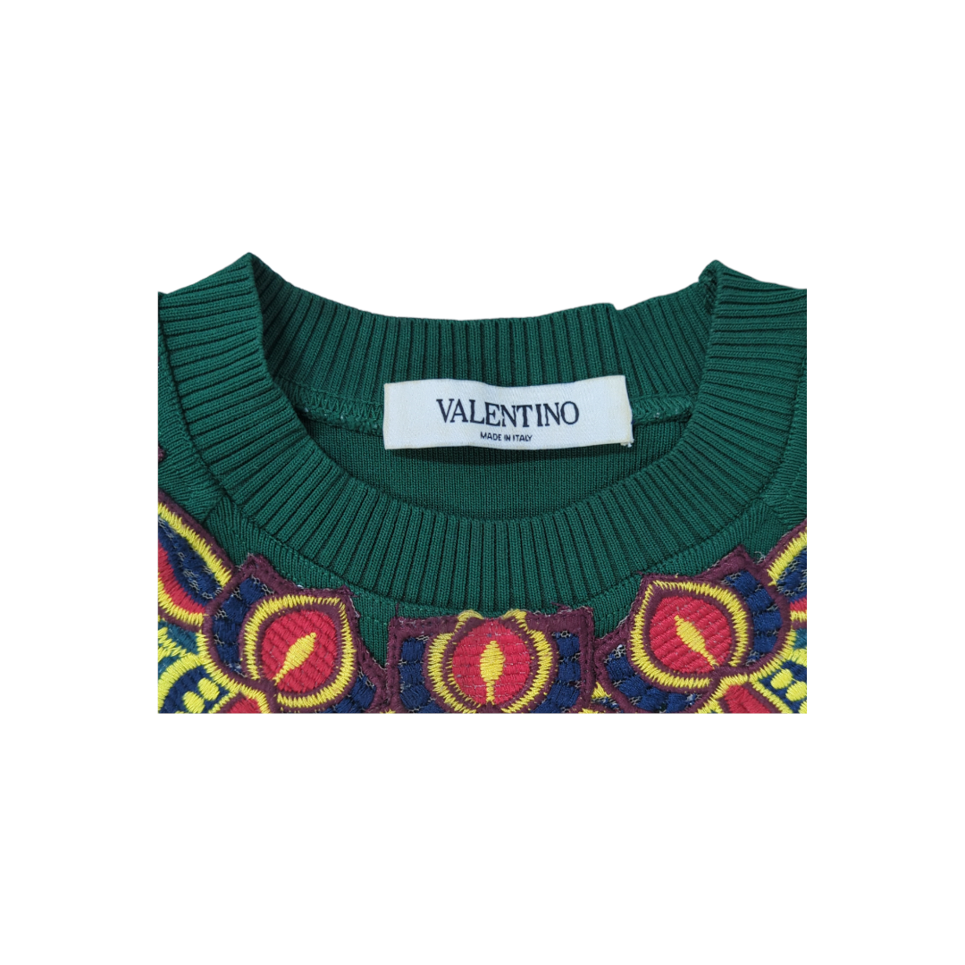 Valentino Emerald Moroccan Embroidered Sweatshirt