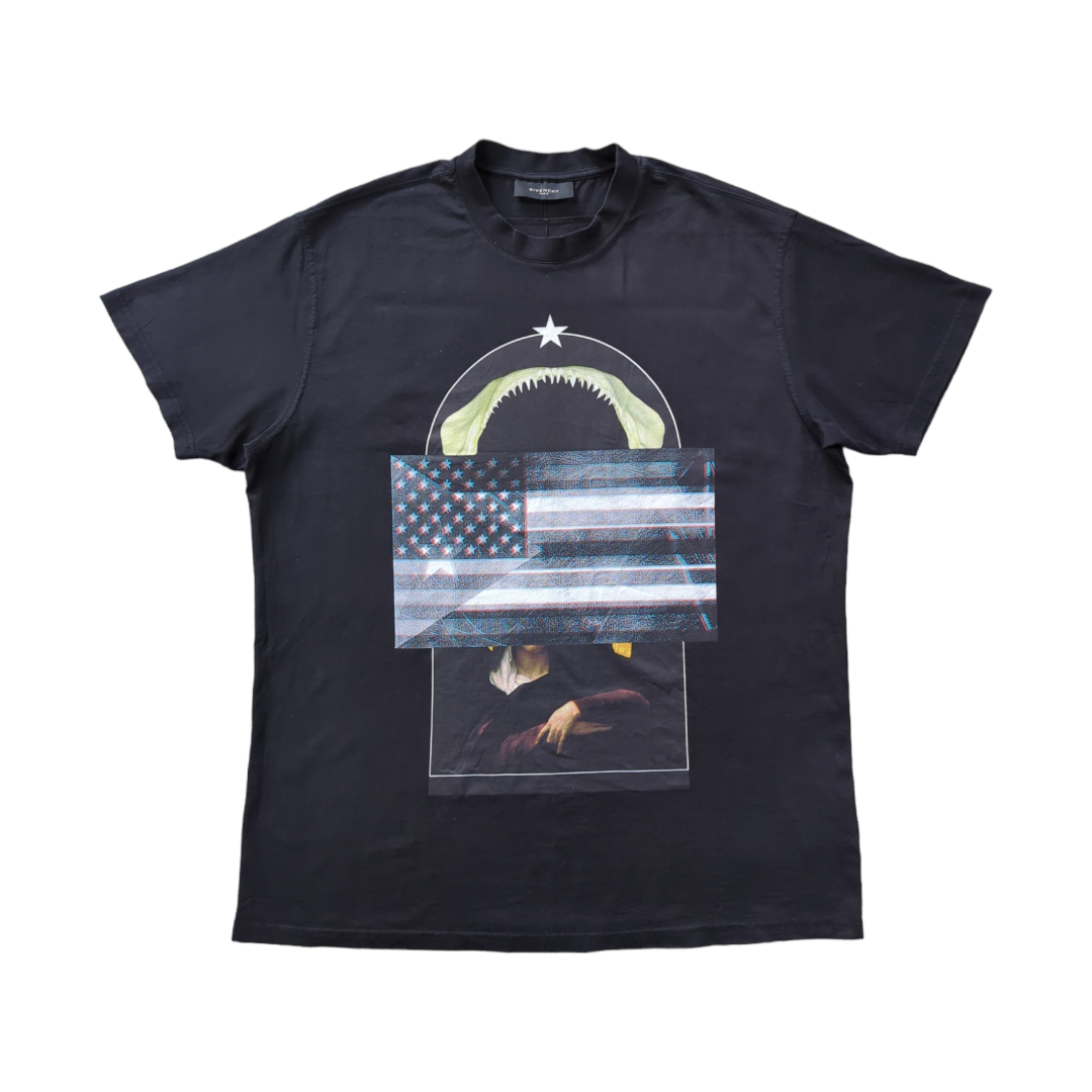 Givenchy Black Graphic Print Crew-neck T-shirt