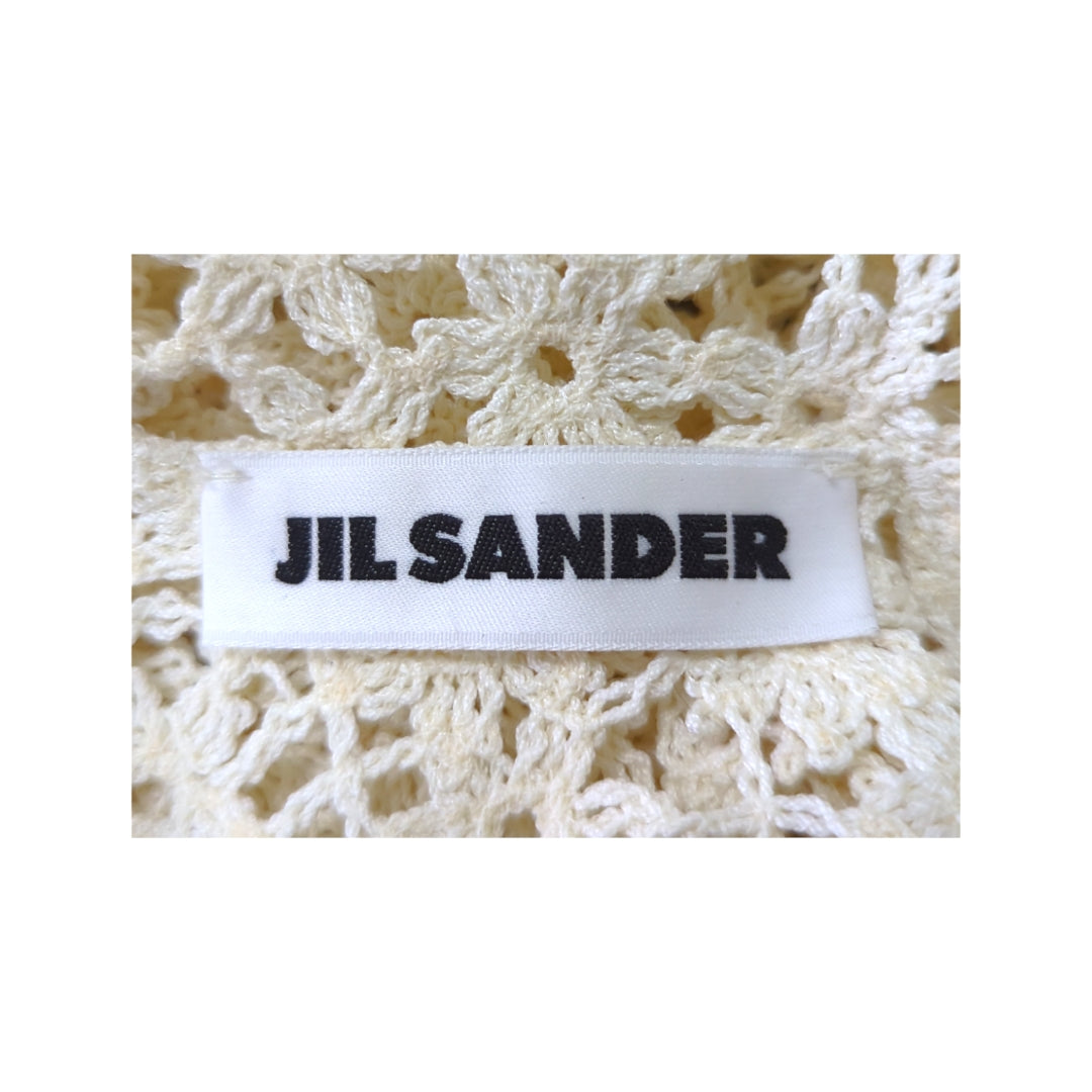 Jil Sander Floral-Laced High Neck Top