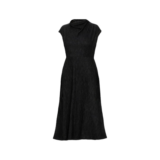 Veronika Maine Ripple Jacquard Funnel Neck Dress