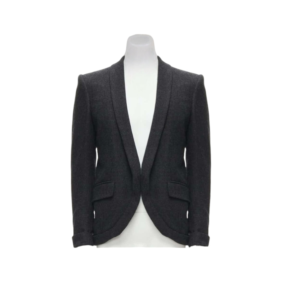 Alexander McQueen Wool Blend Foldover Blazer Jacket