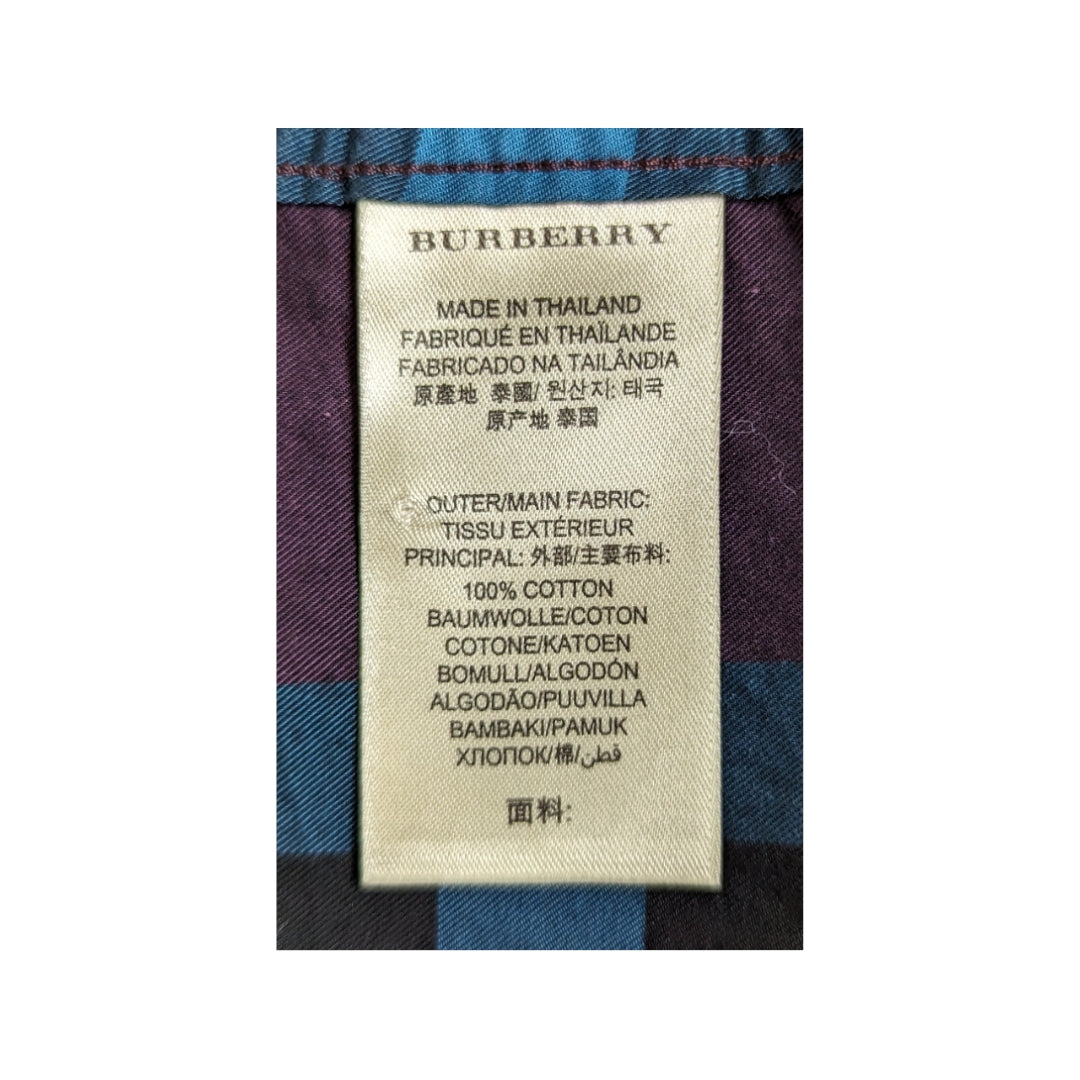 Burberry Brit Purple Plaid Cotton Shirt