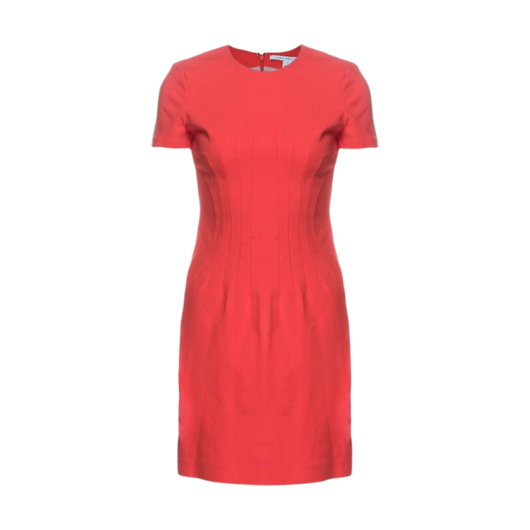 Diane von Furstenberg Yazmine Fitted Crepe Dress in Atomic Orange