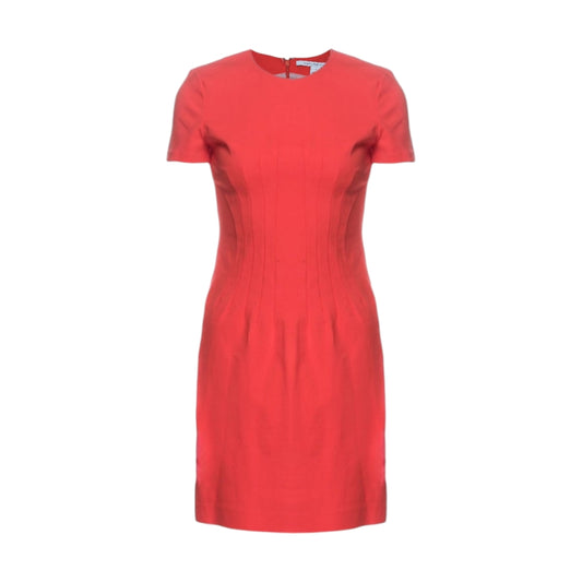 Diane von Furstenberg Yazmine Fitted Crepe Dress in Atomic Orange