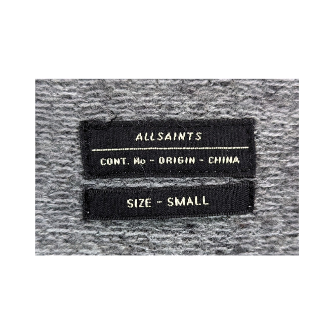 All Saints Carr Grandad Sweater in Grey Marl