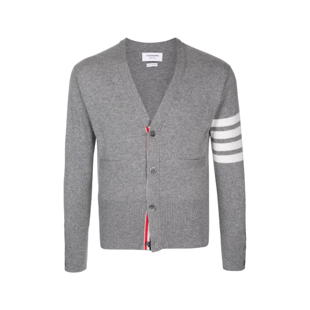 Thom Browne V-Neck 4-Bar Cardigan