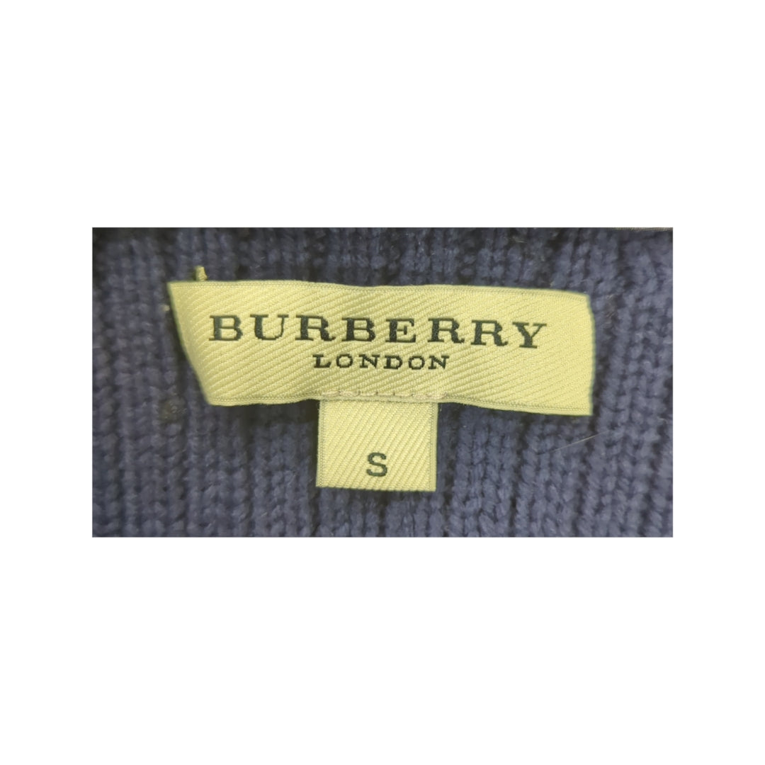 Burberry Blended Wool Ribbed Cardigan