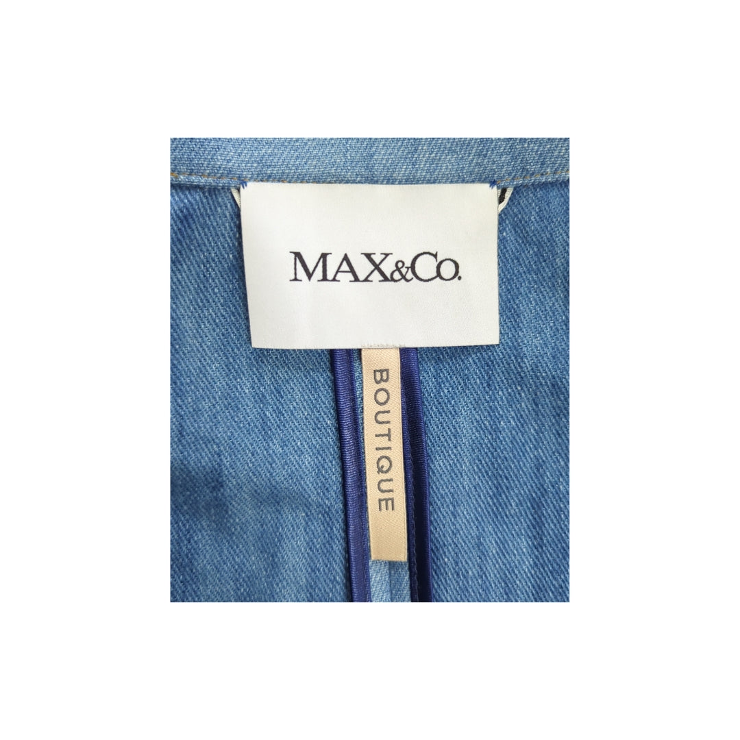 Max&Co. Denim Effect Gabardine Trench Coat