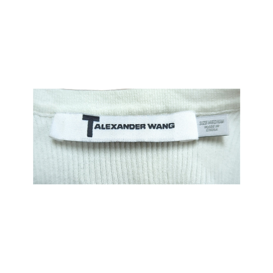 T by Alexander Wang Varsity Trim V-neck Sweater