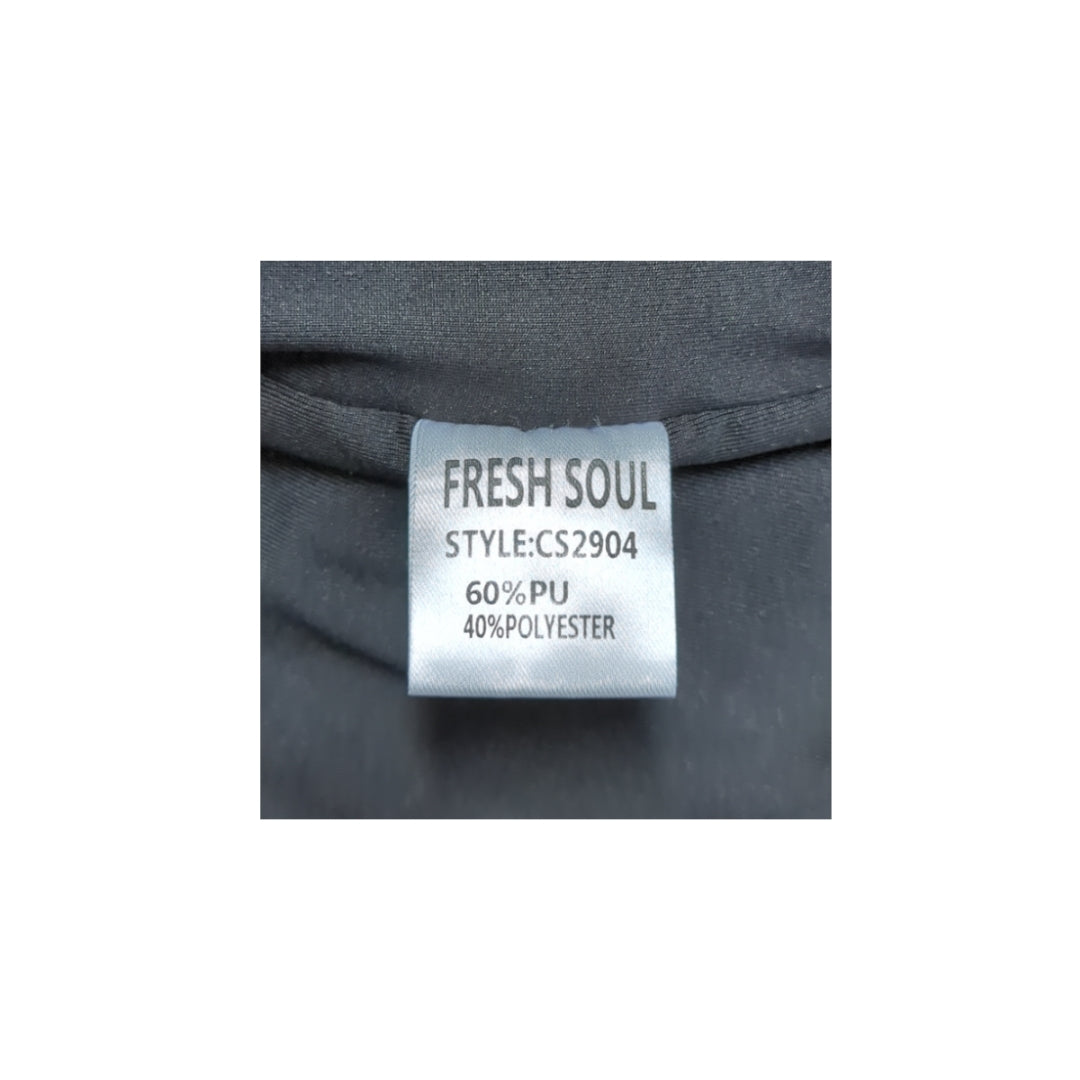 Fresh Soul Ruched PU Leather Skirt in Black