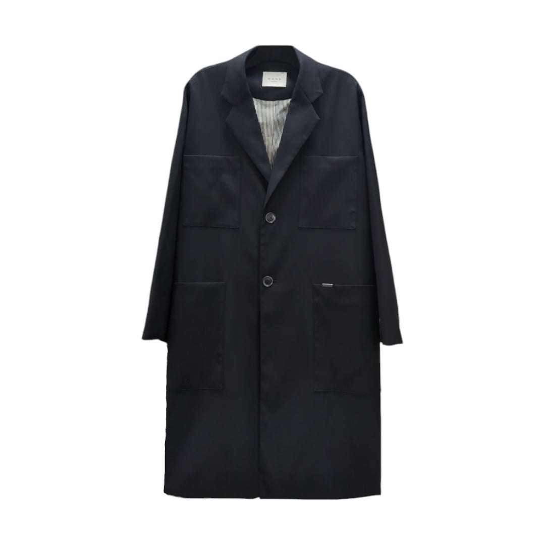 Nans Menswear Trench Coat in Black