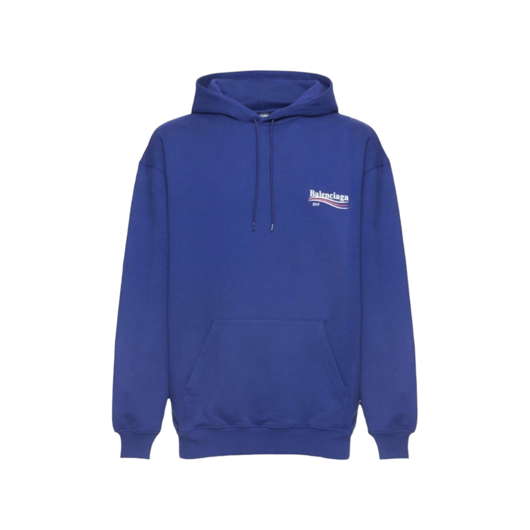 Balenciaga Political Campaign Hoodie in Pacific Blue