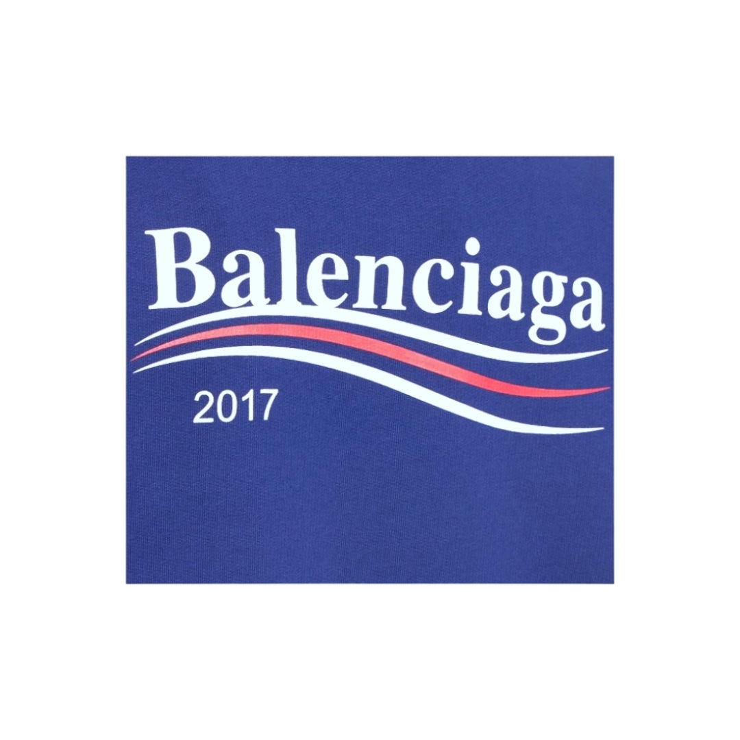 Balenciaga Political Campaign Hoodie in Pacific Blue