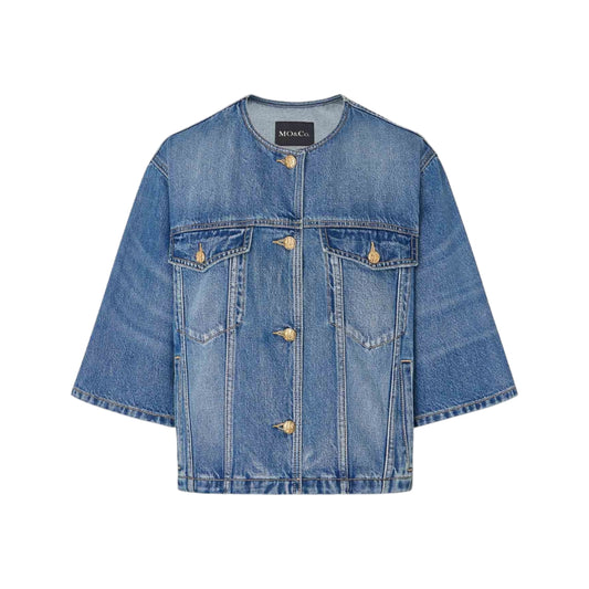 Mo. & Co. Collarless Denim Jacket