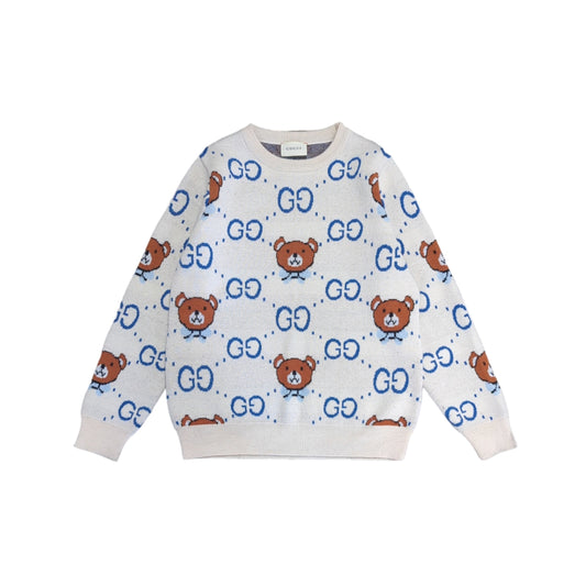 GG Teddy Bear Jacquard Pattern Sweater