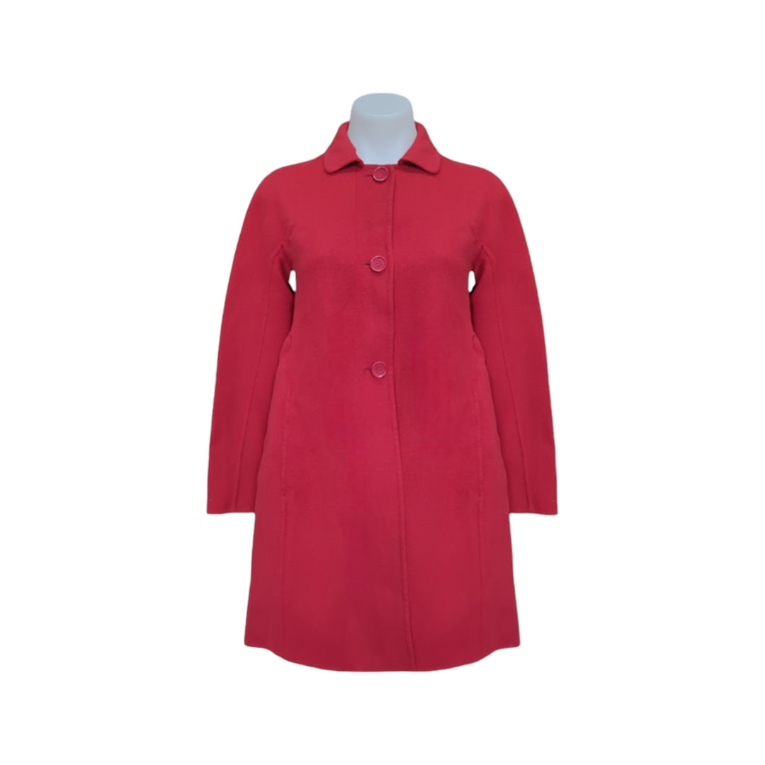 'S MaxMara Woollen Coat in Red