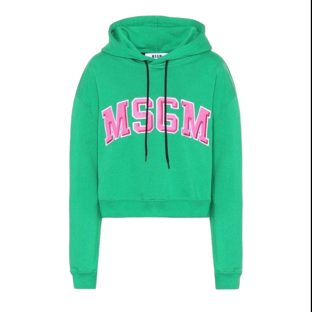 MSGM Cropped Logo Hoodie