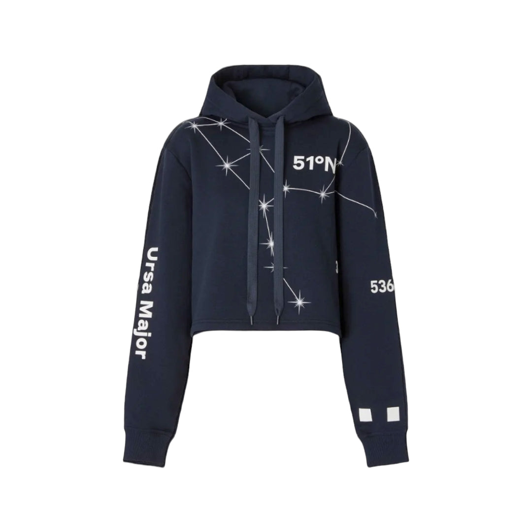 Burberry Constellation Print Cropped Hoodie