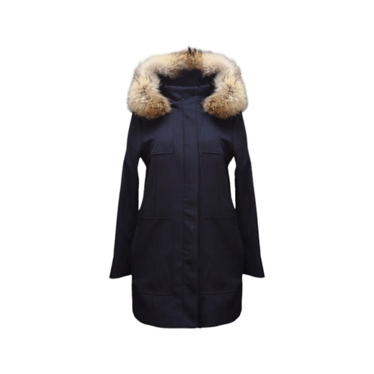 Hugo Boss Wool Blended Jacket with Fur Hood