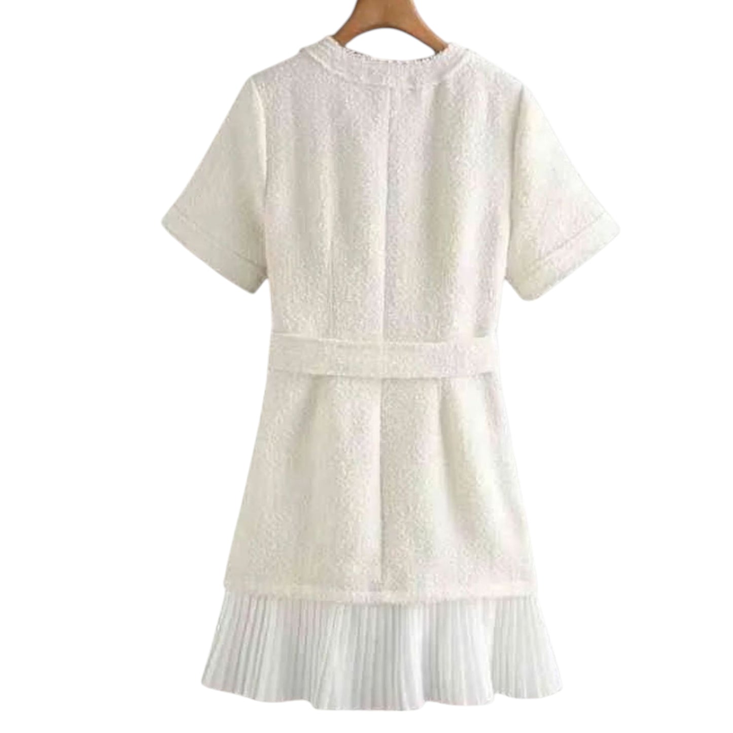 Sandro Tweed Crepe Belted Dress