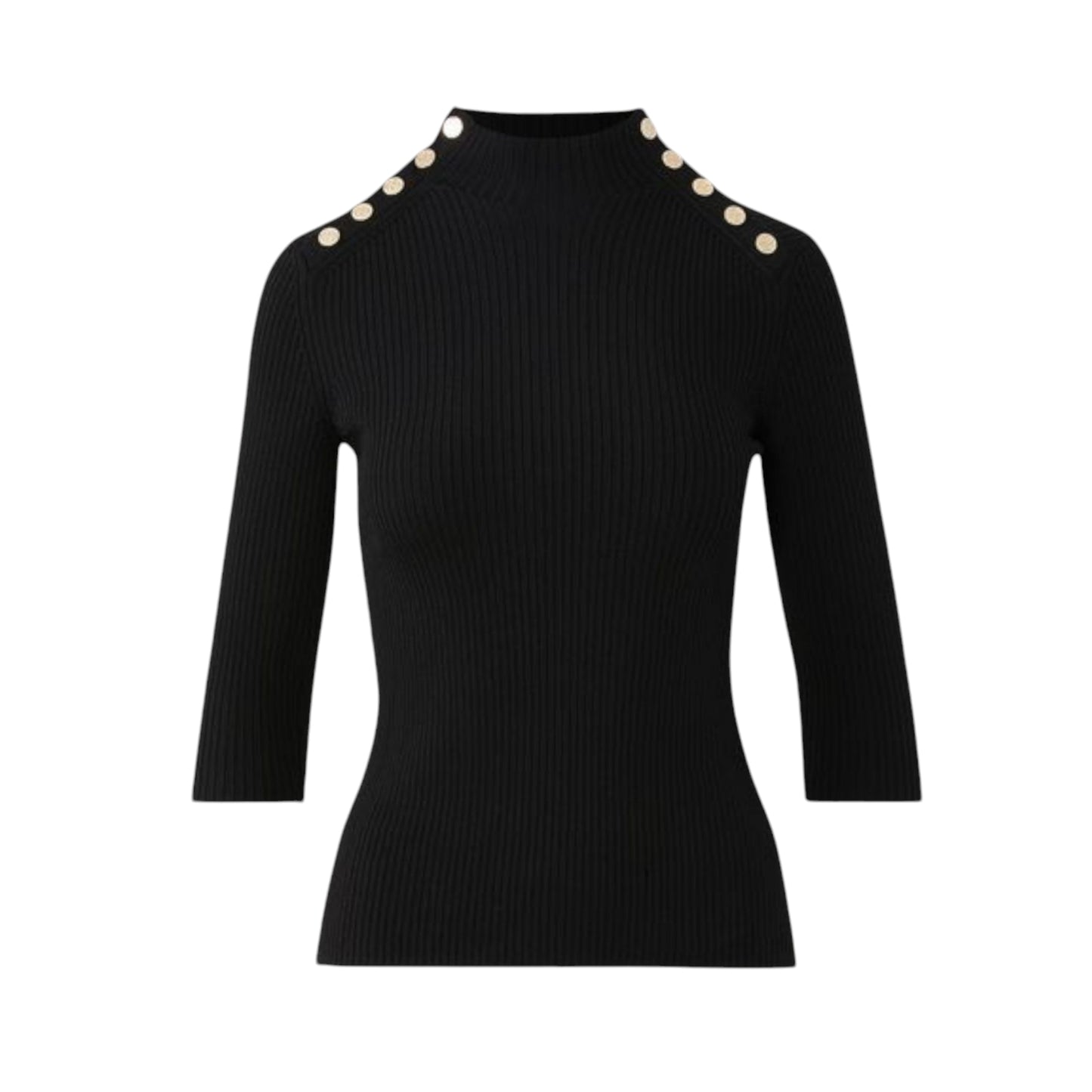 Maje Women's Black Ribbed Sweater